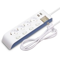 [SPK] 현대일렉트릭 2800W 안전 멀티탭 개별 스위치 USB포트 과부하차단 [안전커버 증정], 4구1.5미터 HIPUMP-42N, 1개