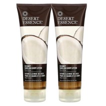 Desert Essence 데저트에센스 핸드 앤 바디로션 코코넛 8oz(237ml) 2팩