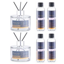 레이나퍼퓸 공병2개+리필150mlx4+스틱4세트+선물박스, 블랙병2개_망고4개