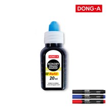 동아 논드라이마카 유성매직 리필잉크 3색 1타스 12입, 레드