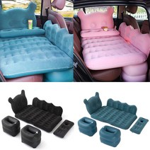 더뉴그랜져 IG TG HG 에어매트 + 에어펌프 차박 캠핑 뒷자석 블럭 일체형 세트, 에메랄드그린