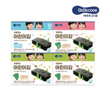 베베쿡 처음먹는 어린이 김 4박스 순수 오리지널 핑크솔트, 오리지널 4박스