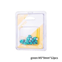 자전거 컬러 디스크 나사 12pcs 산악 브레이크 패드 T25 합금강 M5 * 10, 04 Green