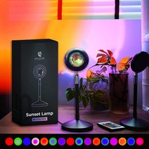 일몰 램프 프로젝터 라이트 - 16가지 색상 리모컨 일몰 라이트 골든 아워 램프 일몰 프로젝션 램프 일출, 01 멀티컬러.