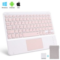GOOJODOQ-무선 블루투스 키보드 터치패드 포함 iPad 키보드 폰 삼성 갤럭시 샤오미 화웨이 마이크로소프트 서피스 HP, CHINA, pink square_브라운 스위치