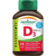 Jamieson 자미에슨 비타민 D3 1000 IU 대용량 375정 1병, 1