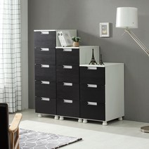 초이스400 광폭 3단 4단 5단서랍장 원룸 거실 아이방 속깊은 3단서랍장 4단서랍장, 초이스400 5단, 블랙화이트