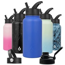 BJPKPK 스테인리스 스틸 보온병 빨대 포함 27 oz 화이트 비취109397, 22oz(650ml), Oasis
