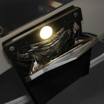 메이튼 차량용 LED 쓰레기통 쓰레기봉투 자동차 휴지통 앞좌석용, 앞좌석+앞좌석고정판, 1세트