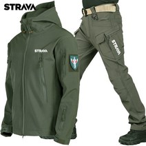 겨울 남자 방수 Windproof 하이킹 세트 전술 캠핑 하이킹 Clothings 벨벳 안티 스크래치 야외 하이킹 자켓, [03] L, [02] GN