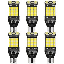 자동차전조등 6pcs t15 w16w 921 912 t16 t10 902 led 전구 고전력 45pcs 4014smd 슈퍼 브라이트 1200lm 자동차 역전 라이트 화이트 호환, 하얀