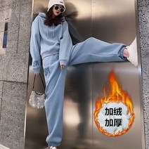 최고의 품질 여성 봄 가을 운동복 정장 여성 한국어 스타일 kpop 느슨한 두 조각 세트 코트 바지 tracksuit 두꺼운 따뜻한