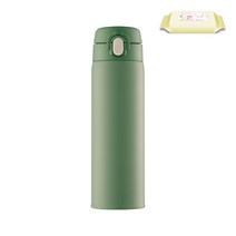 프리미엄 뉴트럴 푸고 진공단열 조제분유용 텀블러 JNX-501K + 물티슈 20매입, 뉴트럴 그린