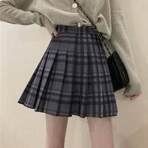 포마인 체크 주름치마 A라인 학생룩 코디템