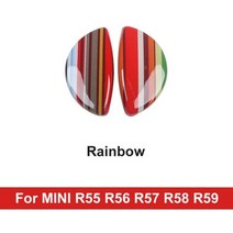 2Pcs 헤드 라이트 노즐 장식 커버 첨식첨화장식 용 미니 스타일 쿠퍼 클럽맨 R55 R56 R57 R58 R59 Countryman R60 자동차 액세서리, Rainbow (R55-R59 ), 2개