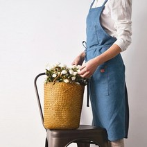 미공간 튼튼한 청 공방 꽃집 바리스타 카페 주방 앞치마 (3컬러), 라이트블루, 1개