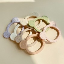 돗투돗 돗꼼 실리콘 치발기 유아 신생아 손목치발기 구강기 이앓이 치아발육기, 코랄베이지