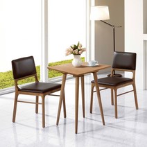 헤랑 B형 원목 카페 티 부부 러브테이블 세트, 사각형 러브테이블