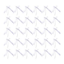 웨딩카장식 자동차 30pcs 화이트 선물 포장 리본 활 파티 리본 활 키트, 하얀 복숭아 심장, 하얀 복숭아 심장