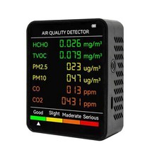 이산화탄소측정기 농도 공기질 CO2측정기 가스 포름알데히드 감지기 휴대용 TVOC, 밝은 회색
