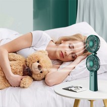 [당일발송] 듀얼팬선풍기 대용량 4000mAh 휴대용선풍기 접이식 탁상용 손풍기 저소음 핸드형 회전, 화이트