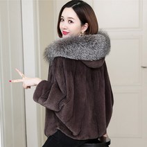 유로컬렉션 밍크코트 핸드메이드 반코트 후드 숏 밍크코트 캐시미어 알파카 밍크 코트 여성용 짧은 가을 겨울 새로운 후드 전체 밍크 젊은 캐주얼 모조 밍크 모피 코트