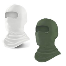 몬스터 라이크라 복면 마스크 1+1 / 바라클라바 자전거 오토바이 스키등 헬멜에 찰떡 궁합, 화이트, 그린