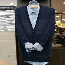 [엘르셔츠]창원뉴코아 최신상!! 고급스러운 ~~울 혼방 투블럭 자카드 투톤 브이넥 긴팔 가디건 TALFR69460