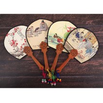 [자체제작] 국산 수공예 민화 그림 부채, 결혼식, 1개