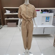 시에로 볼륨반팔 제천 벨트끈 60'S 워싱 점프수트-SI2OPF521BE
