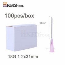 100개 painless small needle 30G 13mm 4mm 25mm disposable 30G medical micro-plastic injection cosmetic, 03 18G 1.2X31MM