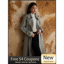 가을트위드자켓 긴팔 핑크 재킷 여성 반팔 DUSHU 클래식 영국 스타일 중간 길이 트렌치 코트 가을 레트로 회색 캐주얼 루즈
