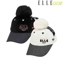 [엘르골프] (여성)펄챙배색벨벳방울캡_6G87404, 블랙i199