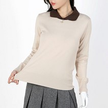 순이들 여성 골프 카라 배색 긴팔 티셔츠
