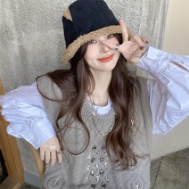 그레이 니트 조끼 크리스마스 데이트 룩 강추 빈티지 모던 시크 20 30 대 쇼핑몰 진주 실물 깡패 힙