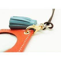 SmartHandy 크리스탈 디자인 패션 천연 가죽 돋보기 목걸이 가죽 스트링 국산 썬셋오렌지, 10번, 1개