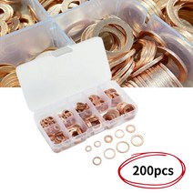 동 구리와샤 신주 황동 볼트 평와샤 동패킹 동가스켓 200P, 200pcs-(1SET)