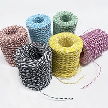 꽈배기지끈 포장용 종이끈 (2mm) 100m, 롤, 08 연노랑