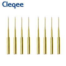 Cleqee 교체 가능한 바늘 핀 1mm 2mm 나사 포함 또는 스레드 없음 테스트 프로브 키트 금도금 샤프 두께, 한개옵션1