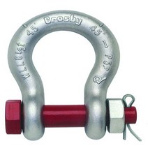 Crosby 1018641 Carbon Steel S-209 Screw Pin Anchor Shackle Self-Colored 25 Ton Working Load Limit, 1, 1-3/4