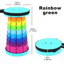 사다리의자 스텝스툴 간이사다리 계단의자 발판 발받침대야외 레인보우 접이식 의자 휴대용 조절 가능한 개, 02 Rainbow green