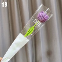 인형꽃다발 고백인형 졸업식인형 니트 꽃 장미 튤립 인조 손 뜨개질 인공 꽃다발 웨딩 장식 손으로 짠 홈, 20 19