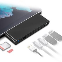 서피스 프로 7 도킹 스테이션 USB C 허브 HDMI 어댑터 5 in 1 타입 C 허브 1000M RJ45 이더넷 4K USB C to HDMI USB 3.0 포트 2개, JJL-7L