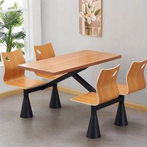 식탁의자 인테리어 카페 식당 테이블 카페의자 디자인 식탁 및 의자 조합, 120x60x75cm, 방화 보드 티크 컬러 데스크탑