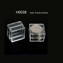 수집용쇼케이스 디스플레이 케이스 작은 정사각형 지우기 PS 플라스틱 스토리지 박스 미니 쥬얼리/비즈/공, 01 Transparent, 01 H002B 3x3x1.2cm