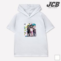 제이씨비 JCB 여아 오버핏 전사나염 후드반팔티 JBK8P352