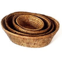 볏짚받침 라탄 접시 트레이 볏짚 받침대 공예품 나무 왕골 카페 플레이트 플레이팅 바구니, SS