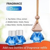 차량용 공기청정기 자동차 5ml15ml 공기 청정기 자동차 콘센트 향수 보충 아로마 테라피 오일천연 식물 에센셜 통풍구 191cEA7c6, 01 Ocean 3pcs