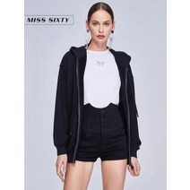 누블랑 미스 식스티 봄 하프 박시 자수 프린트 긴팔 후드 맨투맨