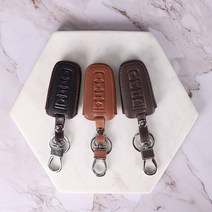 리미트 쌍용 체어맨H 렉스턴W 코란도C 스포츠 투리스모 4버튼 스마트키 리얼 소가죽 차키 케이스 키링 키홀더 VA-L22, 브라운